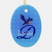 Bluebird Monogram Initial D Personalized セラミックオーナメント (裏面)