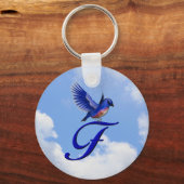 Bluebird Monogram Initial F キーホルダー (正面)