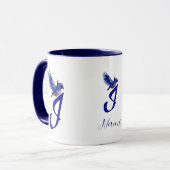 Bluebird Monogram Initial I Elegant Personalized マグカップ (正面左)
