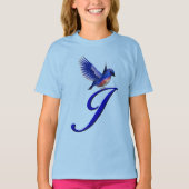 Bluebird Monogram Initial J Elegant  Tシャツ (正面)