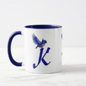 Bluebird Monogram Initial K Elegant Personalized マグカップ (左)