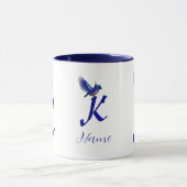 Bluebird Monogram Initial K Elegant Personalized マグカップ (中央)