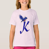 Bluebird Monogram Initial K Elegant  Tシャツ (正面)