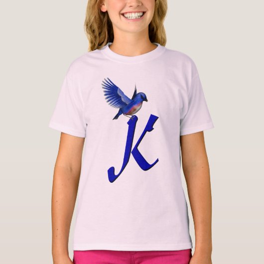 Bluebird Monogram Initial K Elegant  Tシャツ (正面)