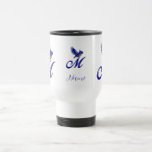 Bluebird Monogram Initial M Elegant Personalized トラベルマグ (中央)