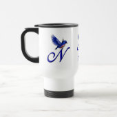 Bluebird Monogram Initial N Elegant Personalized トラベルマグ (左)