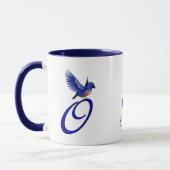 Bluebird Monogram Initial O Elegant Personalized マグカップ (左)