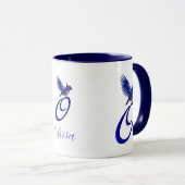 Bluebird Monogram Initial O Elegant Personalized マグカップ (正面右)