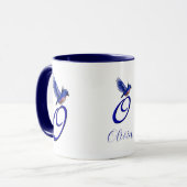 Bluebird Monogram Initial O Elegant Personalized マグカップ (正面左)