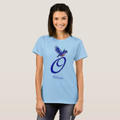 Bluebird Monogram Initial O Elegant Personalized Tシャツ (正面フル)