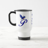 Bluebird Monogram Initial P Elegant Personalized トラベルマグ (左)