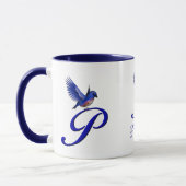 Bluebird Monogram Initial P Elegant Personalized マグカップ (左)