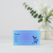 Bluebird Monogram Initial R Elegant 名刺 (スタンド正面)