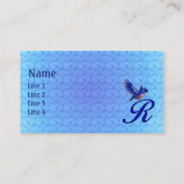 Bluebird Monogram Initial R Elegant 名刺 (正面)