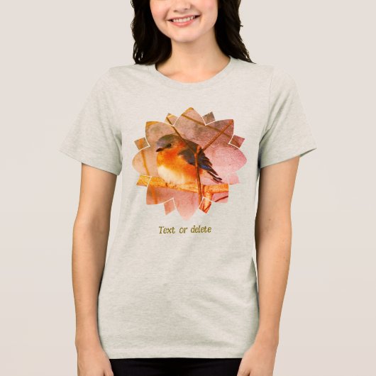 Bluebird Nature Art Personalized トライブレンドTシャツ (正面)