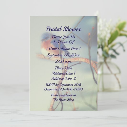 Bluebird Nature Bridal Shower 招待状 (スタンド正面)