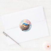 Bluebird Nest Envelope Seal |Soft Pastel Stickers ラウンドシール (封筒)