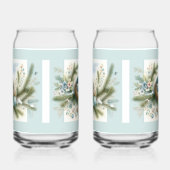 Bluebird Nest with Ornaments in Winter Pines  ガラス缶 (右)