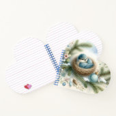 Bluebird Nest with Ornaments in Winter Pines  ノートブック (内部)