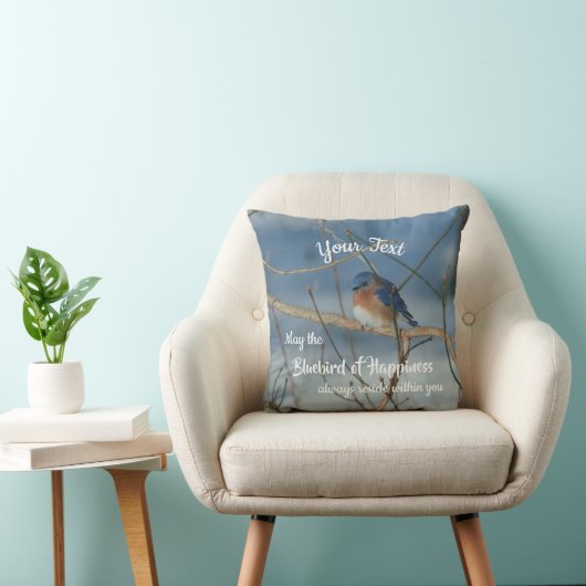Bluebird Of Happiness Inspirational Personalized   クッション (椅子)