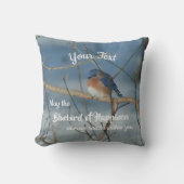 Bluebird Of Happiness Inspirational Personalized   クッション (正面)