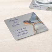 Bluebird Of Happiness Wedding  スクエアペーパーコースター (アングル)