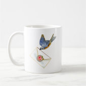 Bluebird of Happiness with Note コーヒーマグカップ (左)