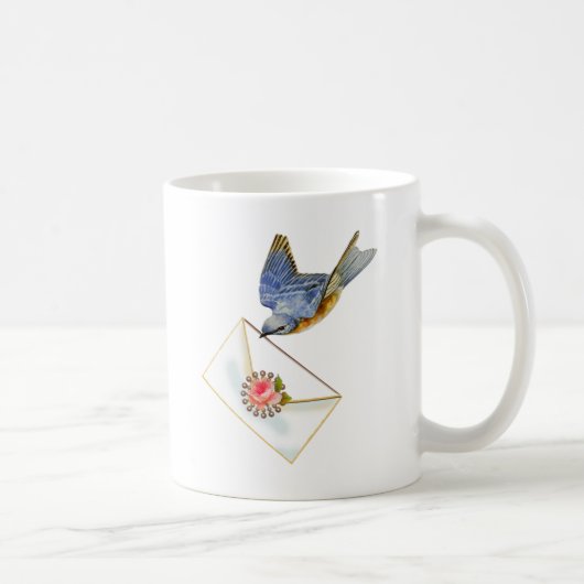 Bluebird of Happiness with Note コーヒーマグカップ (右)