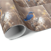 Bluebird on a Milkweed Pod ラッピングペーパー (ロールコーナー)