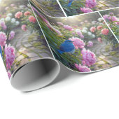 Bluebird On a Pink Peony ラッピングペーパー (ロールコーナー)