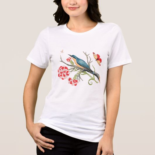 Bluebird on carnations トライブレンドＴシャツ (正面)