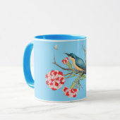 Bluebird on carnations マグカップ (正面左)