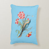 Bluebird on carnations,ヴィンテージイラストレーション, アクセントクッション (裏面(縦))