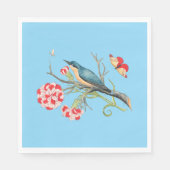 Bluebird on carnations,ヴィンテージイラストレーション, スタンダードランチョンナプキン (正面)