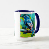 Bluebird Painting - Gift for Bird Lovers マグカップ (正面右)