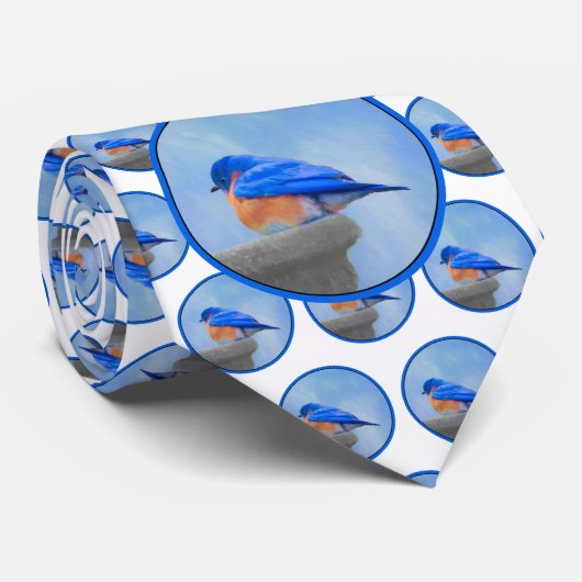 Bluebird Painting - Original Bird Art ネクタイ (ロール)