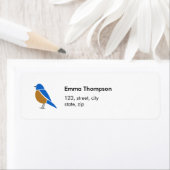 Bluebird Return Address Label Minimal Illustration ラベル (インサイチュ)