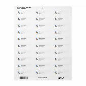 Bluebird Return Address Label Minimal Illustration ラベル (フルシート)
