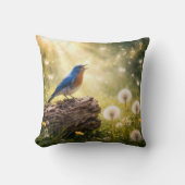 Bluebird Singing in Sunshine クッション (正面)