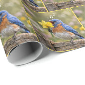 Bluebird Singing Into a Yellow Daffodil ラッピングペーパー (ロールコーナー)