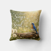 Bluebird Singing "Then Sings My Soul" クッション (裏面)
