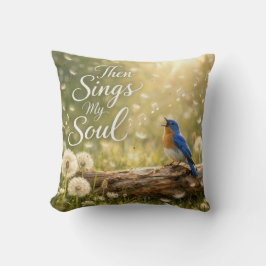 Bluebird Singing "Then Sings My Soul" クッション