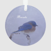 Bluebird Snowy Trees in Winter オーナメント (裏面)