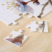 Bluebird Spring Blossom Bird Art ジグソーパズル (側面)