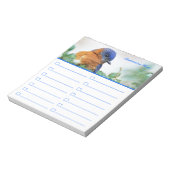 Bluebird To Doリストまたは食料品リストのメモ帳 ノートパッド (回転)