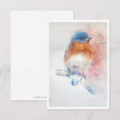 Bluebird Watercolor Watercolour Note Card ノートカード (正面/裏面)