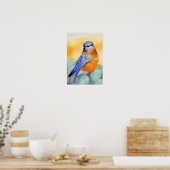 Bluebird with Eggs Water color ポスター (キッチン)