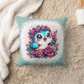 Bluebird with Flowers クッション (ブランケット)