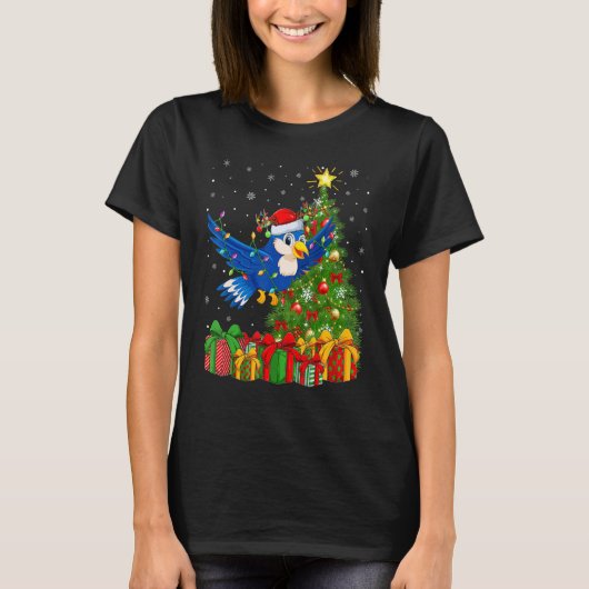 Bluebird   Xmas Holiday Santa Bluebird Christmas T Tシャツ (正面)