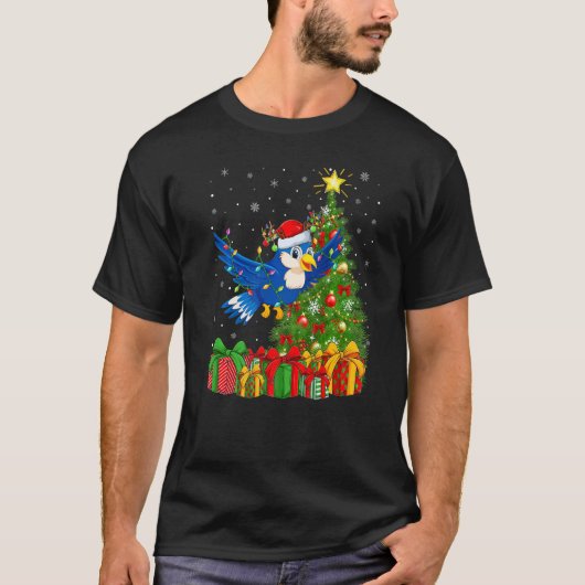 Bluebird  Xmas Holiday Santa Bluebird Christmas Tr Tシャツ (正面)